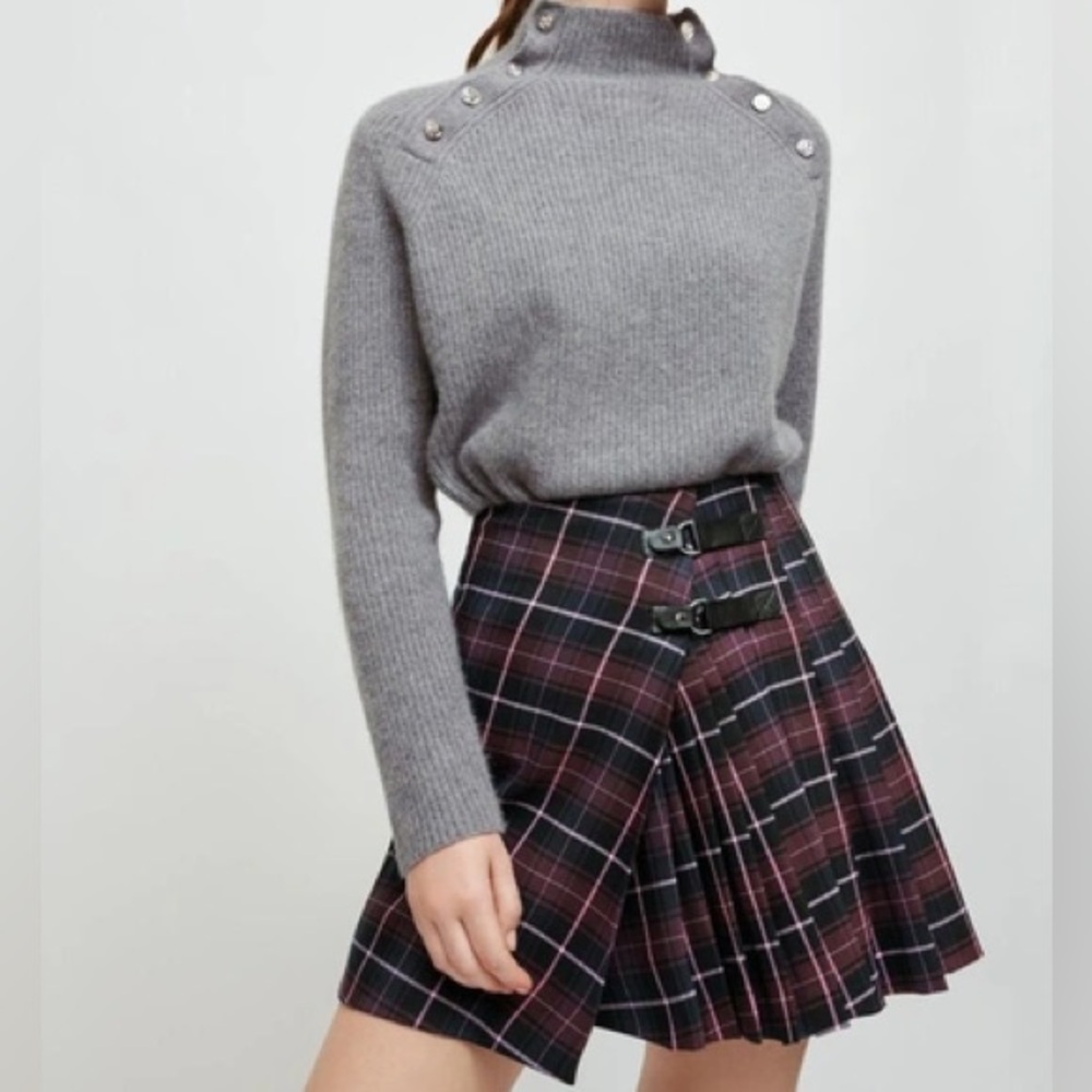 NWT Maje jorisa bordeaux skirt (34)